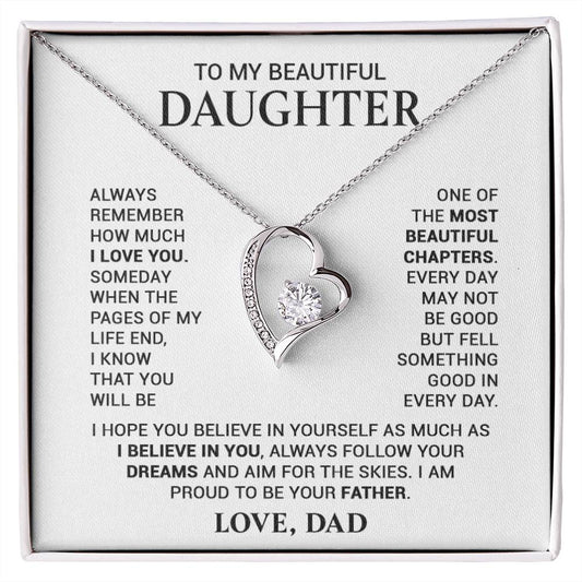 To My Daughter Necklace, Daughter Gift From Dad, Birthday Gift for Daughter22