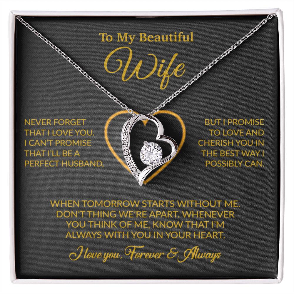 To My Wife Necklace, Gift For Wife, Anniversary Gift For Wife, Necklace For Wife 14_6_Gold