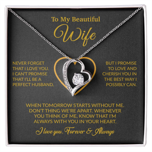 To My Wife Necklace, Gift For Wife, Anniversary Gift For Wife, Necklace For Wife 14_6_Gold
