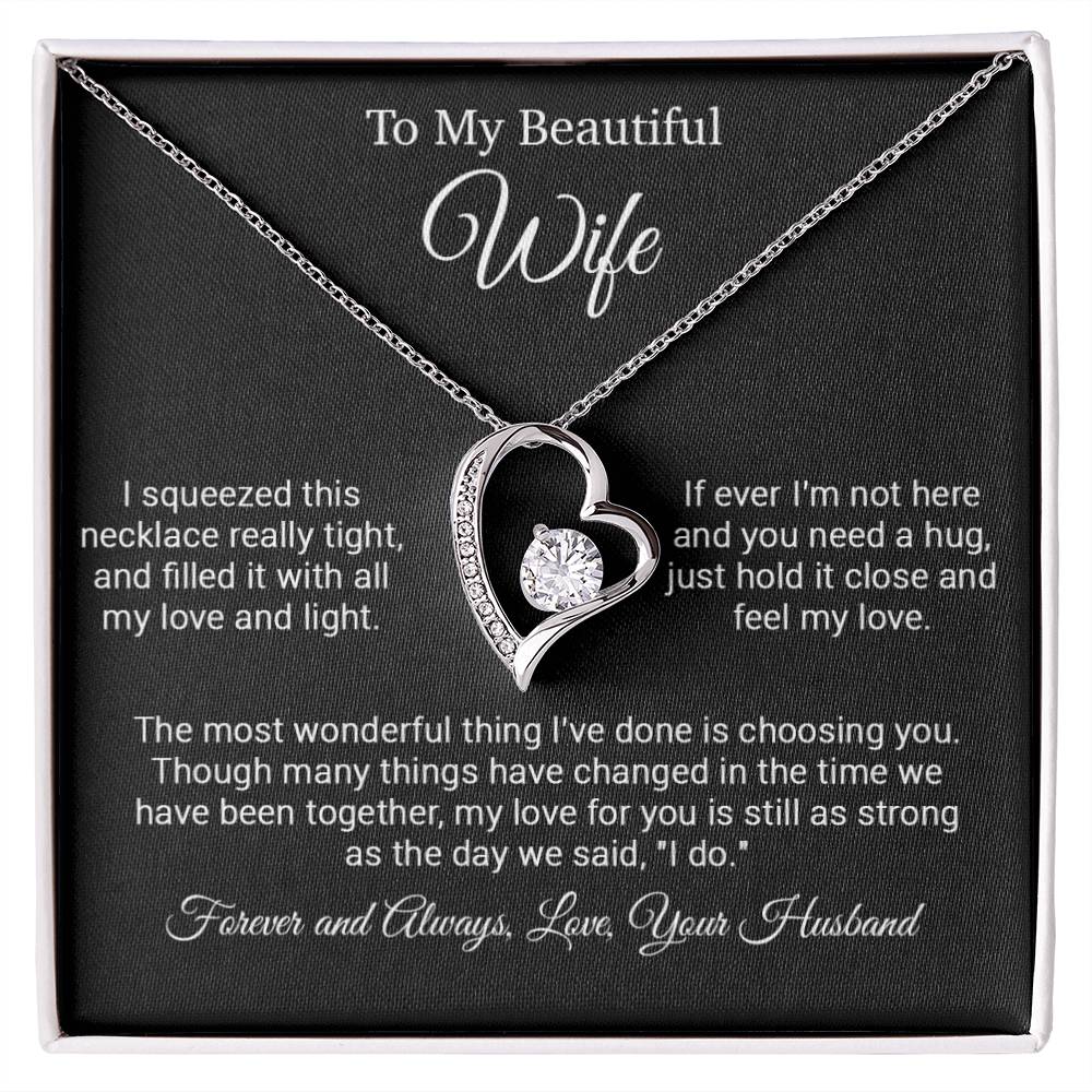 To My Wife Necklace, Gift For Wife, Valentine Day Gift, Birthday Gift_Black