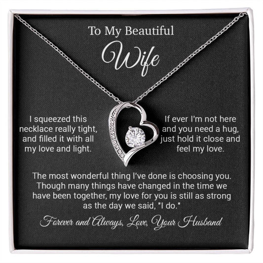 To My Wife Necklace, Gift For Wife, Valentine Day Gift, Birthday Gift_Black