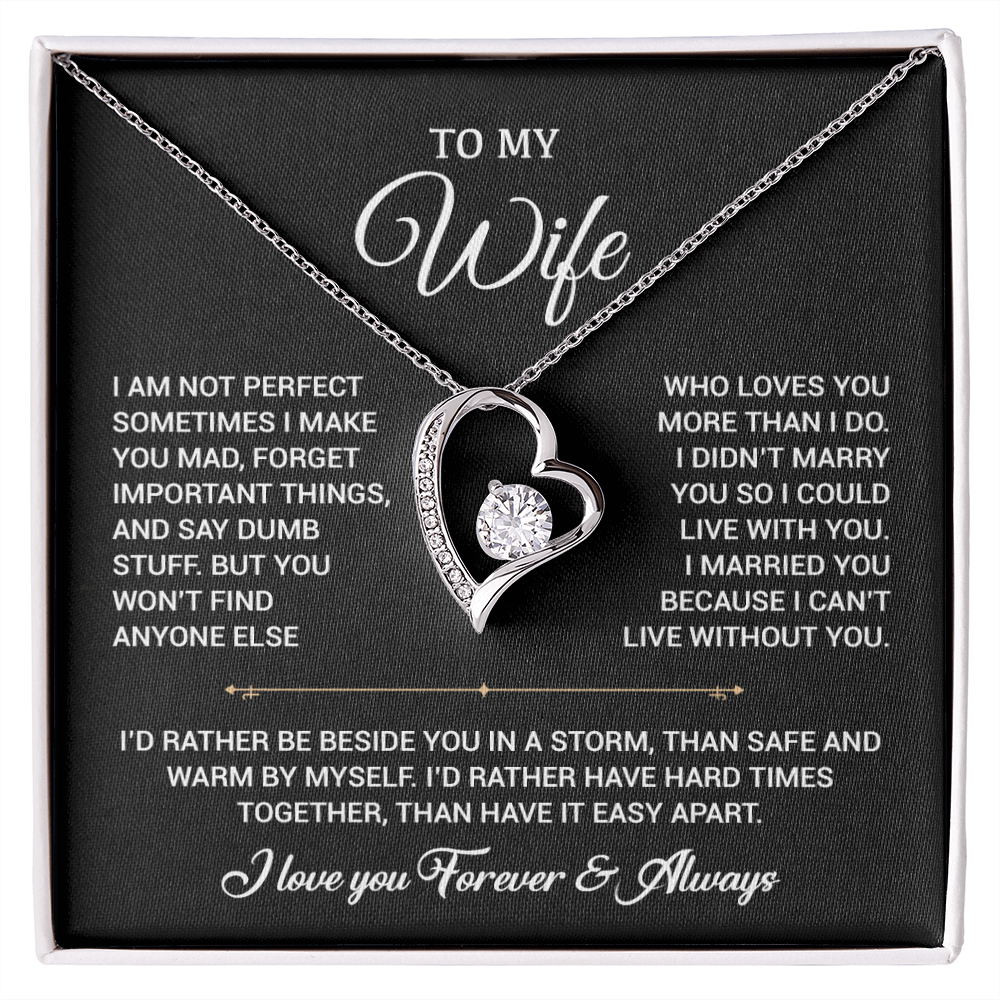 To My Wife Necklace, Gift For Wife, Anniversary Gift For Wife, Christmas Gift 18_9_Black