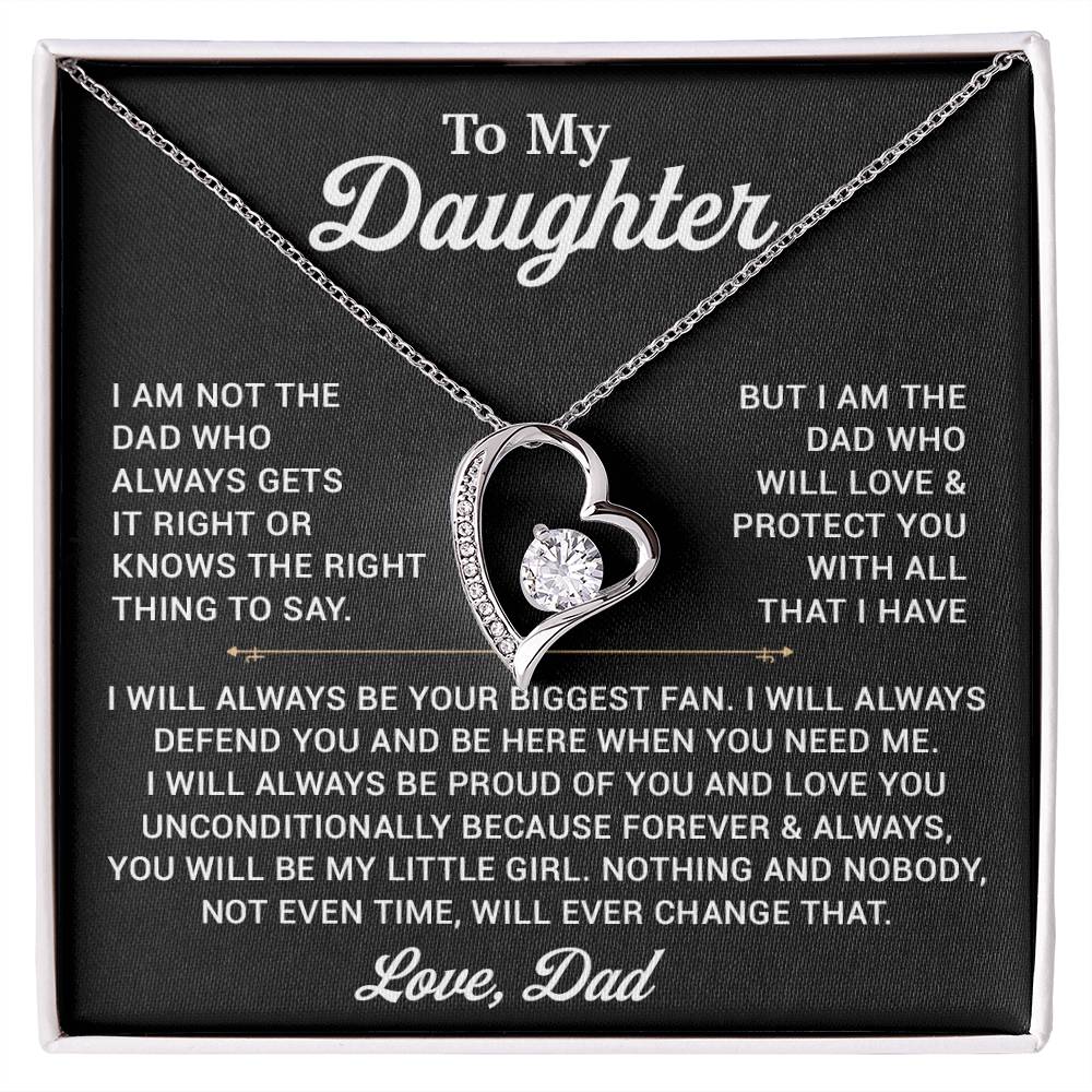 To My Daughter Necklace, Gift for Daughter from Dad, Father Daughter Necklace 1_11_Black