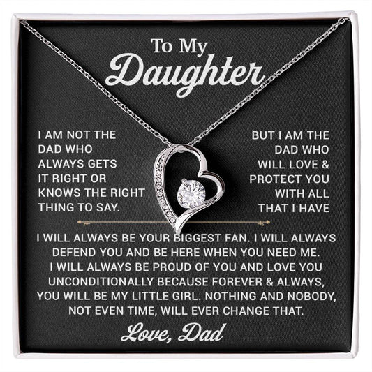 To My Daughter Necklace, Gift for Daughter from Dad, Father Daughter Necklace 1_11_Black