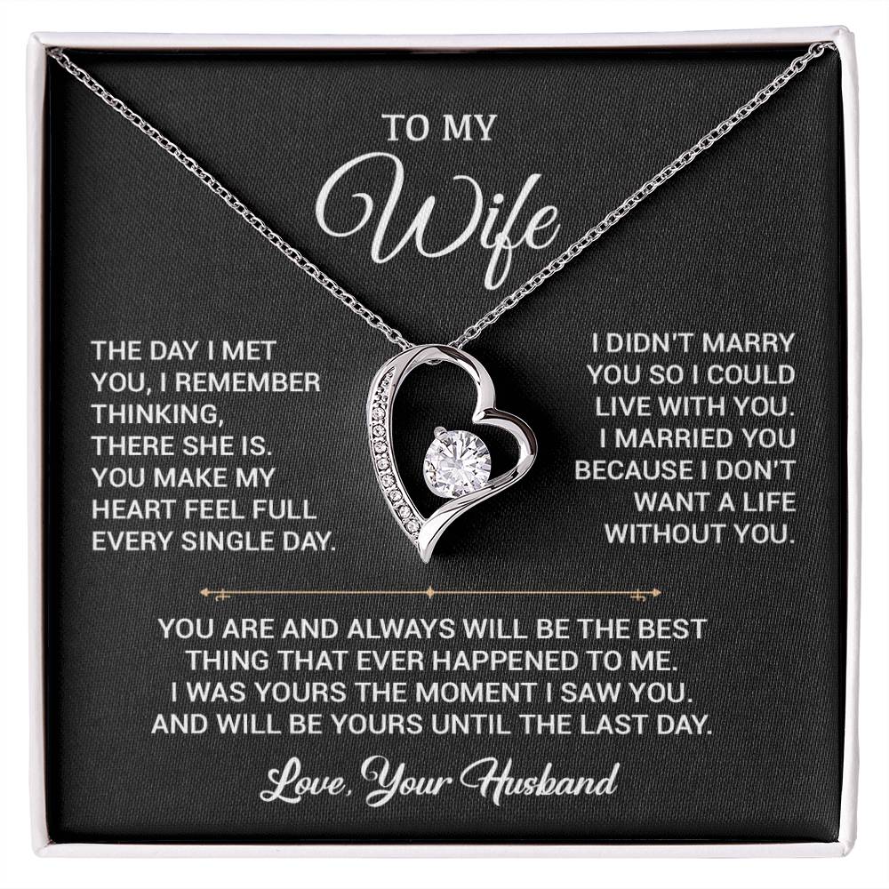 To My Wife Necklace, Gift For Wife, Anniversary Gift For Wife, Christmas Gift 19_9_Black