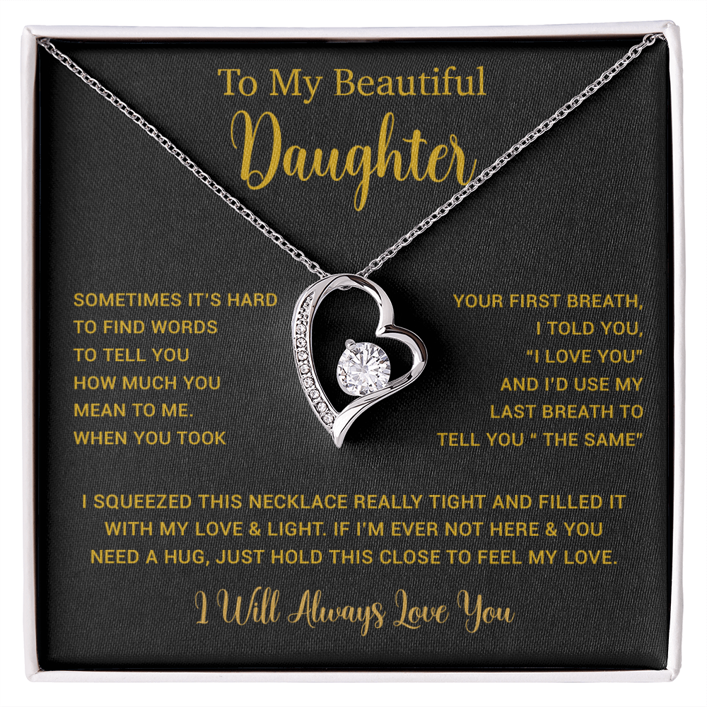 To My Daughter Necklace, Gift for Daughter from Dad, Father Daughter Necklace  11_5_Gold