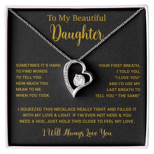 To My Daughter Necklace, Gift for Daughter from Dad, Father Daughter Necklace  11_5_Gold