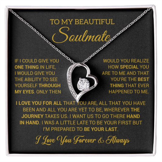 To My Soulmate Necklace, Gift For Wife Girlfriend From Husband, Birthday Gift