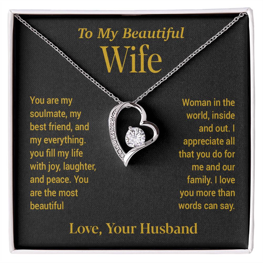 To My Wife Necklace, Gift For Wife, Anniversary Gift For Wife, Christmas Gift 22_11_Gold
