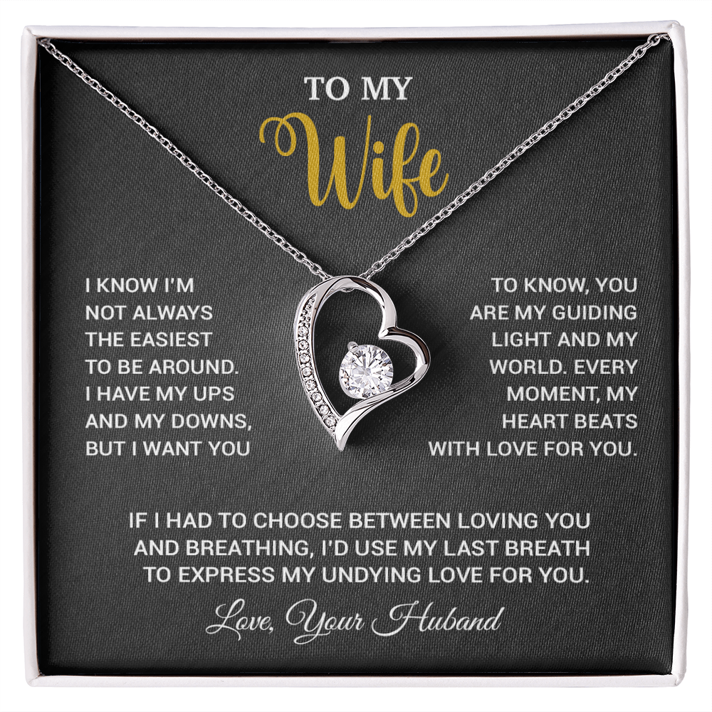 To My Wife Necklace, Gift For Wife, Anniversary Gift For Wife, Necklace For Wife 16_9_Black