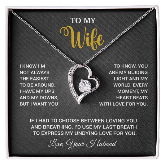 To My Wife Necklace, Gift For Wife, Anniversary Gift For Wife, Necklace For Wife 16_9_Black