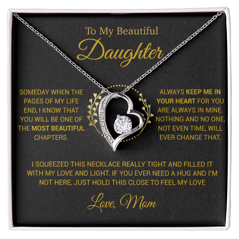 To My Daughter Necklace, Gift for Daughter from Mom, Daughter Mother Necklace 15_12_Gold