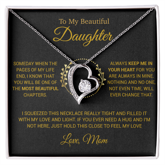 To My Daughter Necklace, Gift for Daughter from Mom, Daughter Mother Necklace 15_12_Gold