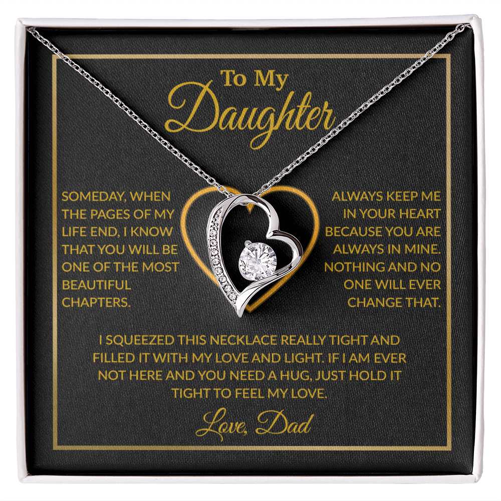 To My Daughter Necklace, Gift For Daughter From Dad, Daughter Father Necklace 7_12_Gold