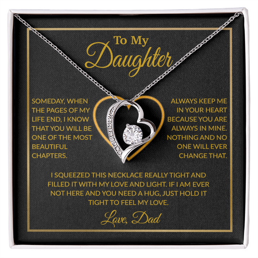 To My Daughter Necklace, Gift For Daughter From Dad, Daughter Father Necklace 7_12_Gold