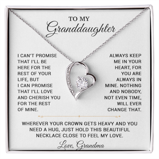 To My Granddaughter Necklace, Granddaughter Gift from Grandma, Christmas Gift 20_8_White