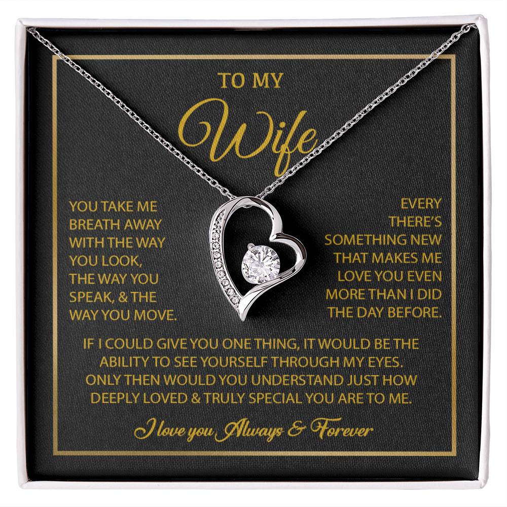 To My Wife Necklace, Gift For Wife, Anniversary Gift For Wife, Necklace For Wife 25_7_Gold