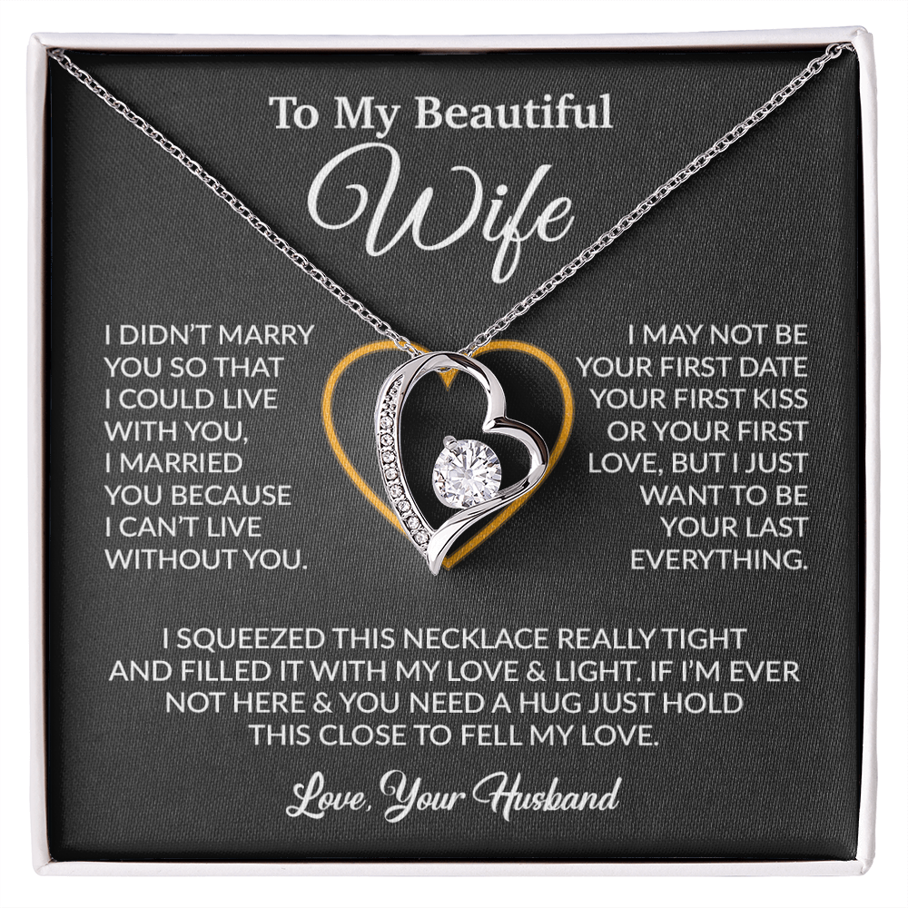 To My Wife Necklace, Wife Gift from Husband, Christmas Gift 7_12_Black