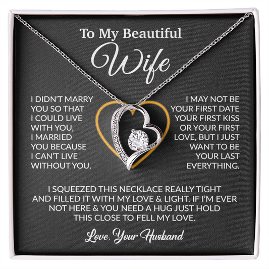 To My Wife Necklace, Wife Gift from Husband, Christmas Gift 7_12_Black