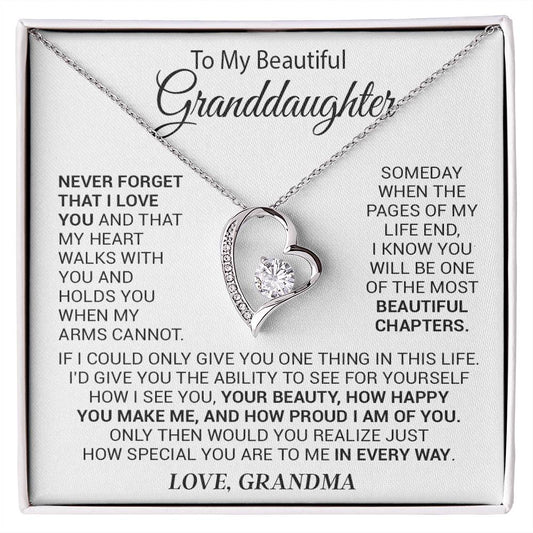 To My Granddaughter Necklace, Gift For Your Granddaughter, Christmas,Anniversary
