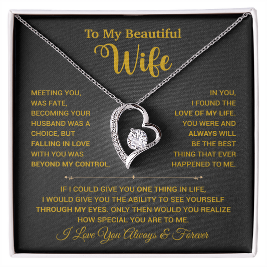 To My Wife Necklace, Wife Gift From Husband, Wife Husband Necklace, Christmas Gift 20_9_Gold