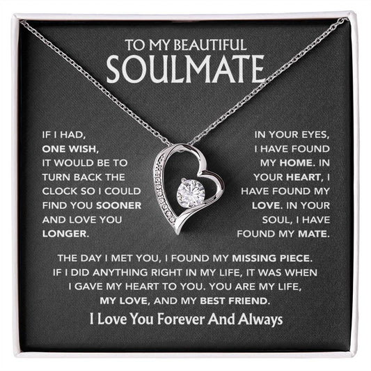 To My Soulmate Necklace, Gift For Soulmate, Anniversary Gift, Birthday Gift 3_5_Black