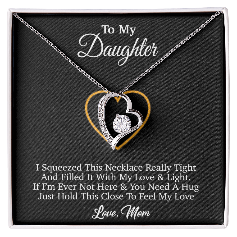 To My Daughter Necklace, Gift for Daughter from mom, Daughter mother Necklace 1_4_Black