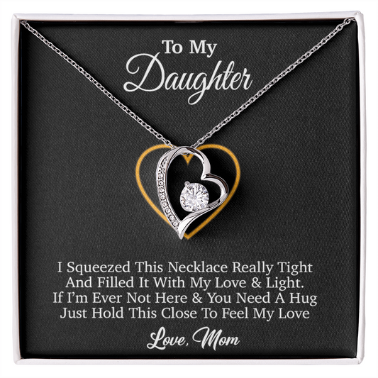 To My Daughter Necklace, Gift for Daughter from mom, Daughter mother Necklace 1_4_Black
