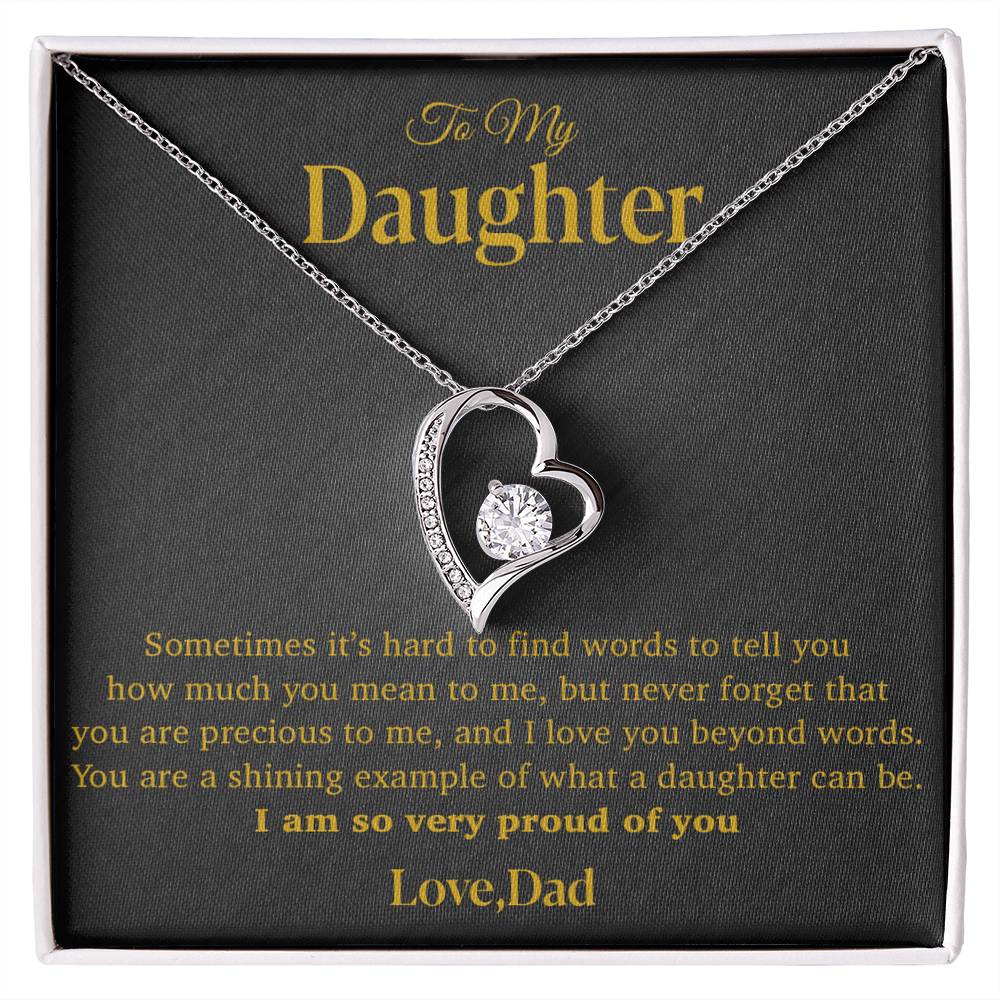 To My Daughter Necklace, Gift for Daughter from Dad, Father Daughter Necklace 12_4_Gold
