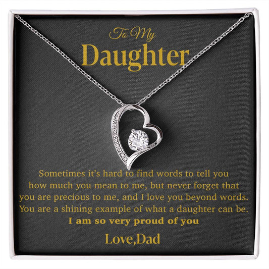 To My Daughter Necklace, Gift for Daughter from Dad, Father Daughter Necklace 12_4_Gold