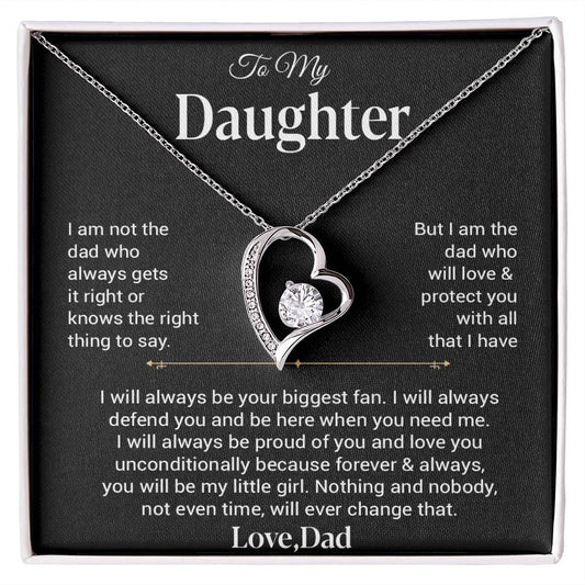 To My Daughter Necklace, Gift for Daughter from Dad, Father Daughter Necklace 21_11_Black