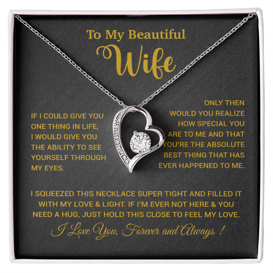 To My Wife Necklace, Wife Gift From Husband, Wife Husband Necklace, Christmas Gift 19_9_Gold