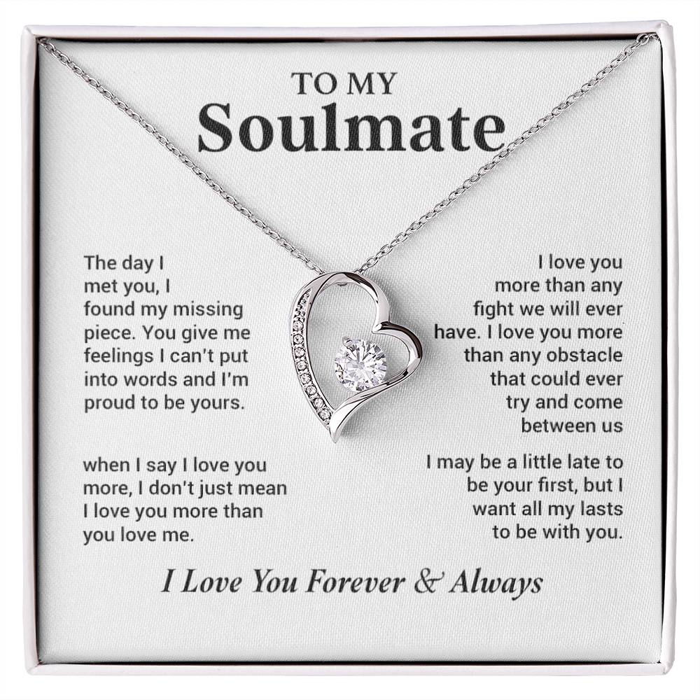 To My Soulmate Necklace, Gift for Wife, Girlfriend, Anniversary Gift, Christmas Gift 28_11_White