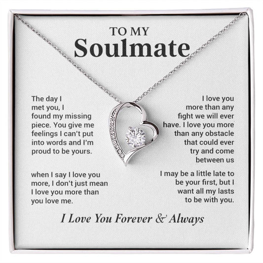 To My Soulmate Necklace, Gift for Wife, Girlfriend, Anniversary Gift, Christmas Gift 28_11_White