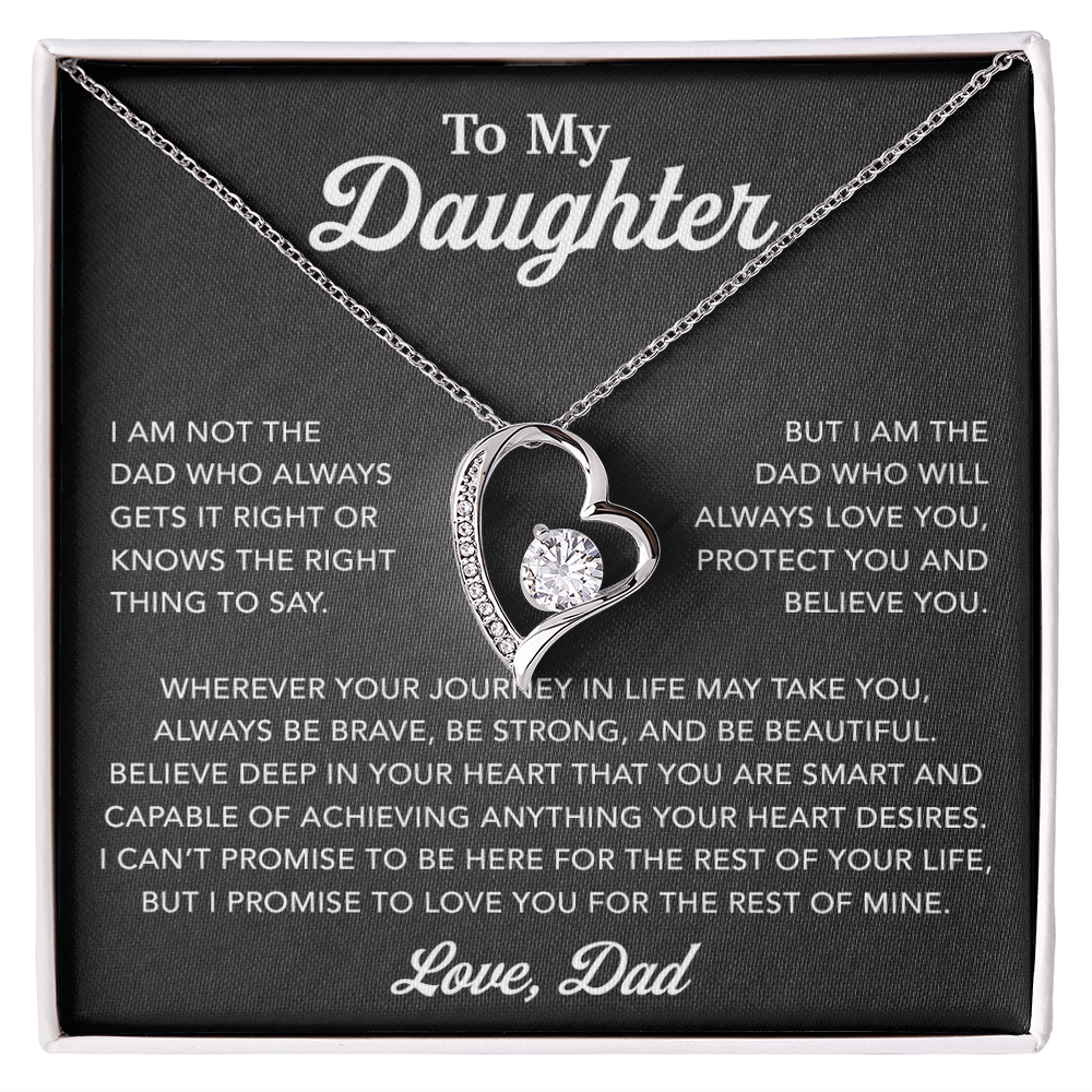 To My Daughter Necklace, Gift for Daughter from Dad, Father Daughter Necklace 12_6_Black