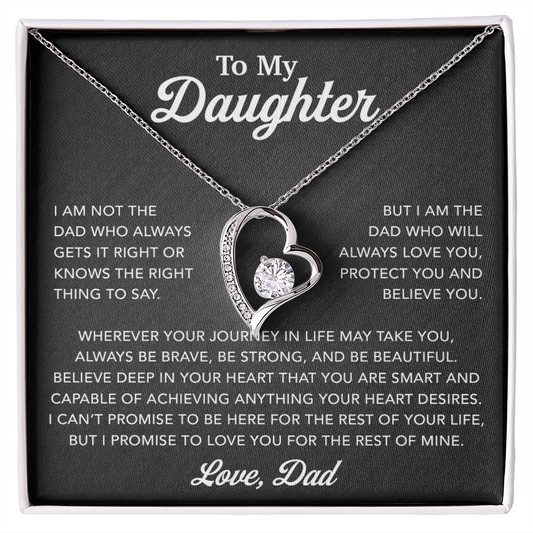 To My Daughter Necklace, Gift for Daughter from Dad, Father Daughter Necklace 12_6_Black