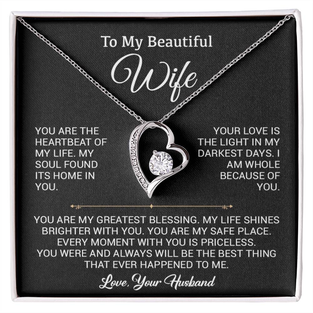 To My Wife Necklace, Gift For Wife, Anniversary Gift For Wife, Christmas Gift 28_9_Black