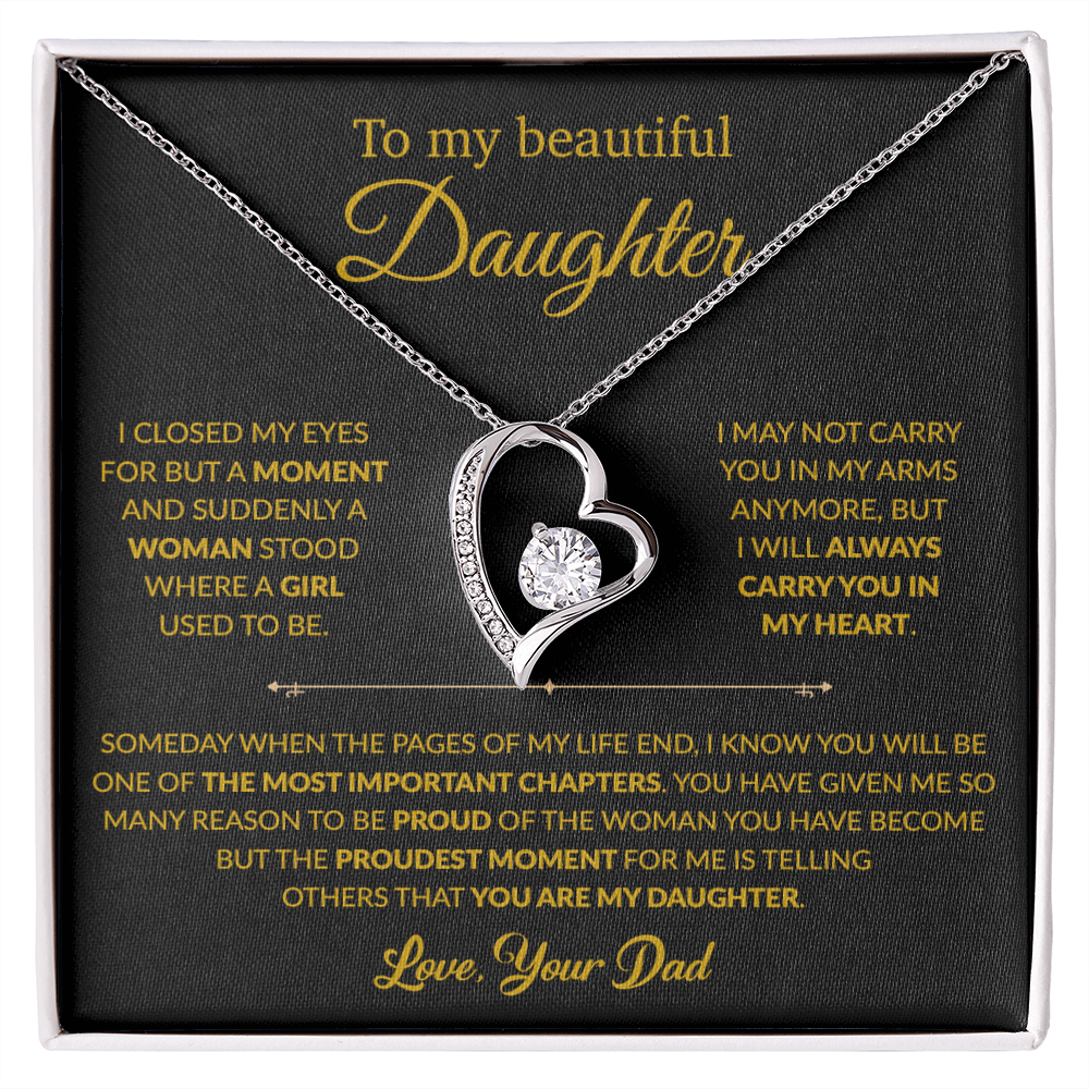 To My Daughter Necklace, Gift For Daughter From Dad, Daughter Father Necklace 9_1_Gold