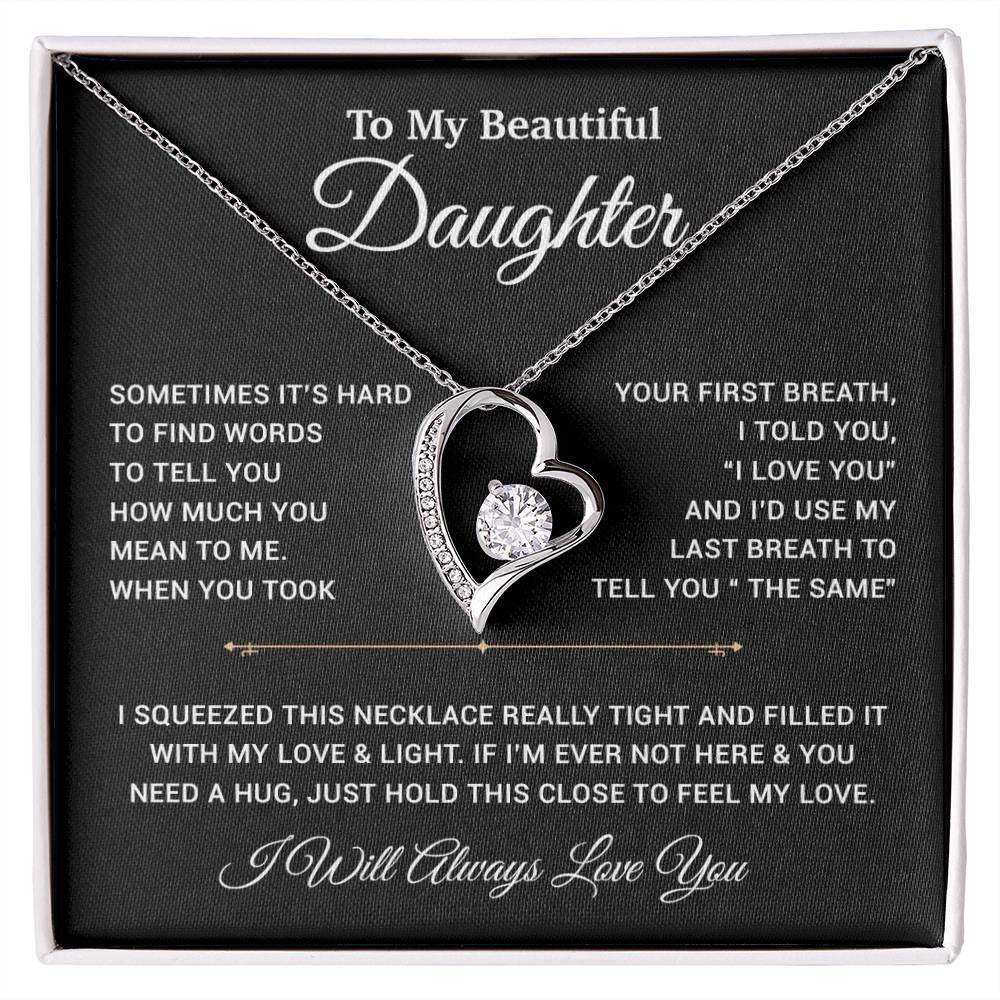 To My Daughter Necklace, Gift for Daughter from Dad, Father Daughter Necklace 22_11_Black