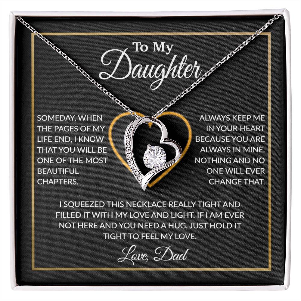 To My Daughter Necklace, Gift For Daughter From Dad, Daughter Father Necklace 7_12_Black