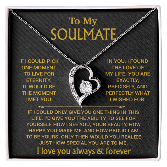 To My Soulmate Necklace, Soulmate Gift, Gift For Girlfriend, Christmas Gift 27_8_Gold