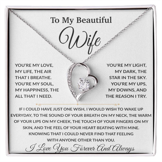 To My Wife Necklace, Christmas Gifts For Women, Anniversary Gift For Wife 8_9_White