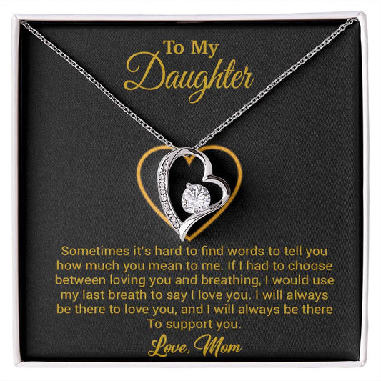 To My Daughter Necklace, Gift for Daughter from mom, Daughter mother Necklace 31_3_Gold