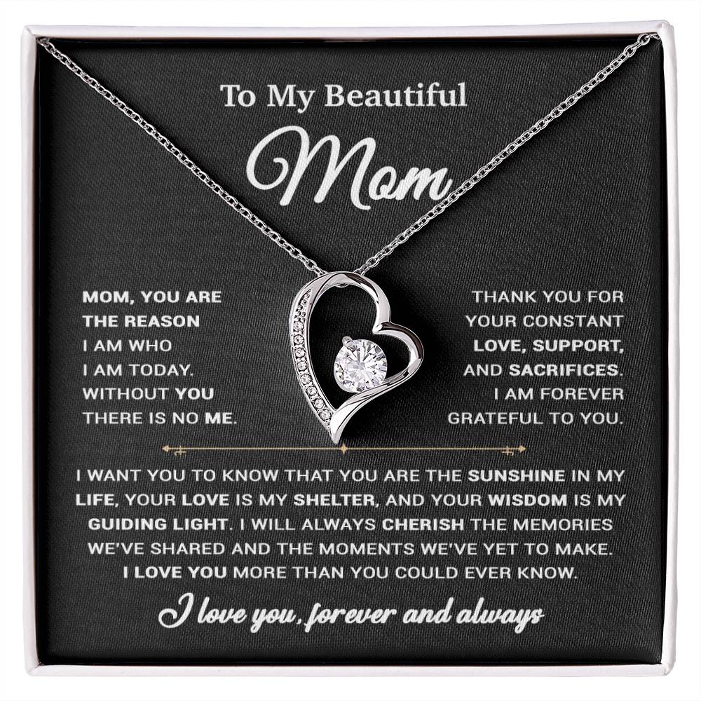 To My Mom Necklace, Sentimental Mother's Day Gift For Mom From Son 31_3_Black