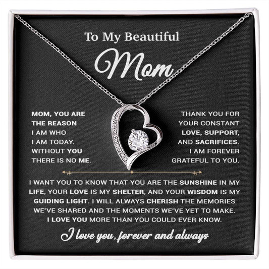 To My Mom Necklace, Sentimental Mother's Day Gift For Mom From Son 31_3_Black