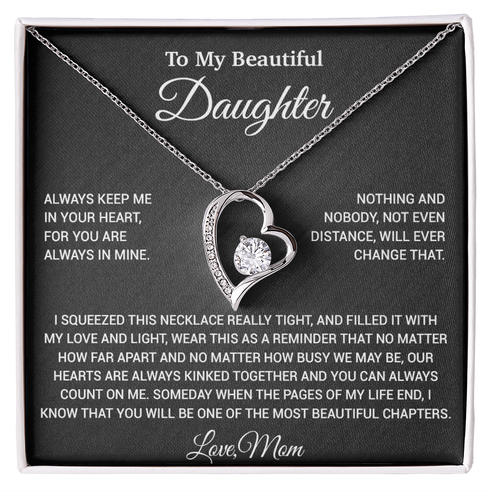To My Daughter Necklace, Daughter Mother Necklace, Daughter Gift From Mom 9_6_Black