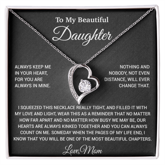To My Daughter Necklace, Daughter Mother Necklace, Daughter Gift From Mom 9_6_Black