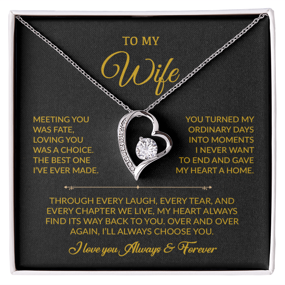 To My Wife Necklace, Gift For Wife, Anniversary Gift For Wife, Necklace For Wife 1_8_Gold
