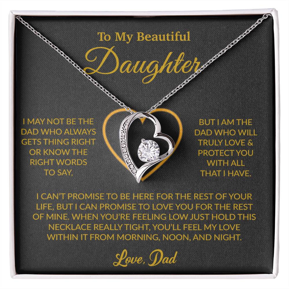 To My Daughter Necklace, Gift for Daughter from Dad, Father Daughter Necklace 16_6_Gold