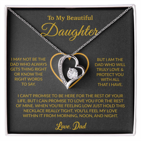 To My Daughter Necklace, Gift for Daughter from Dad, Father Daughter Necklace 16_6_Gold